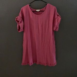 Small mauve Umgee dress with pockets.
